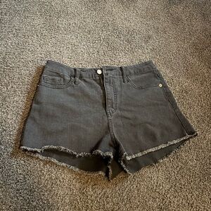 Grey/black denim shorts